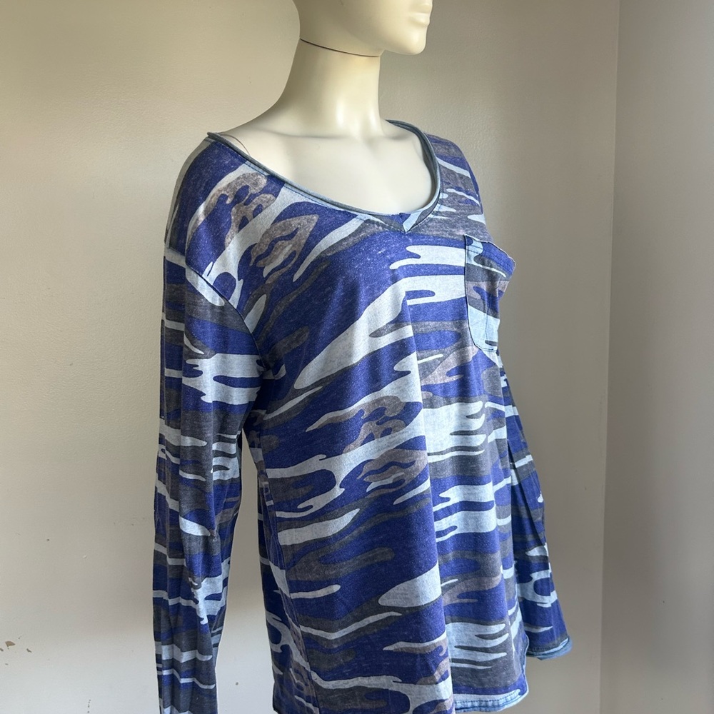 Exist M Blue Camouflage Women's Top